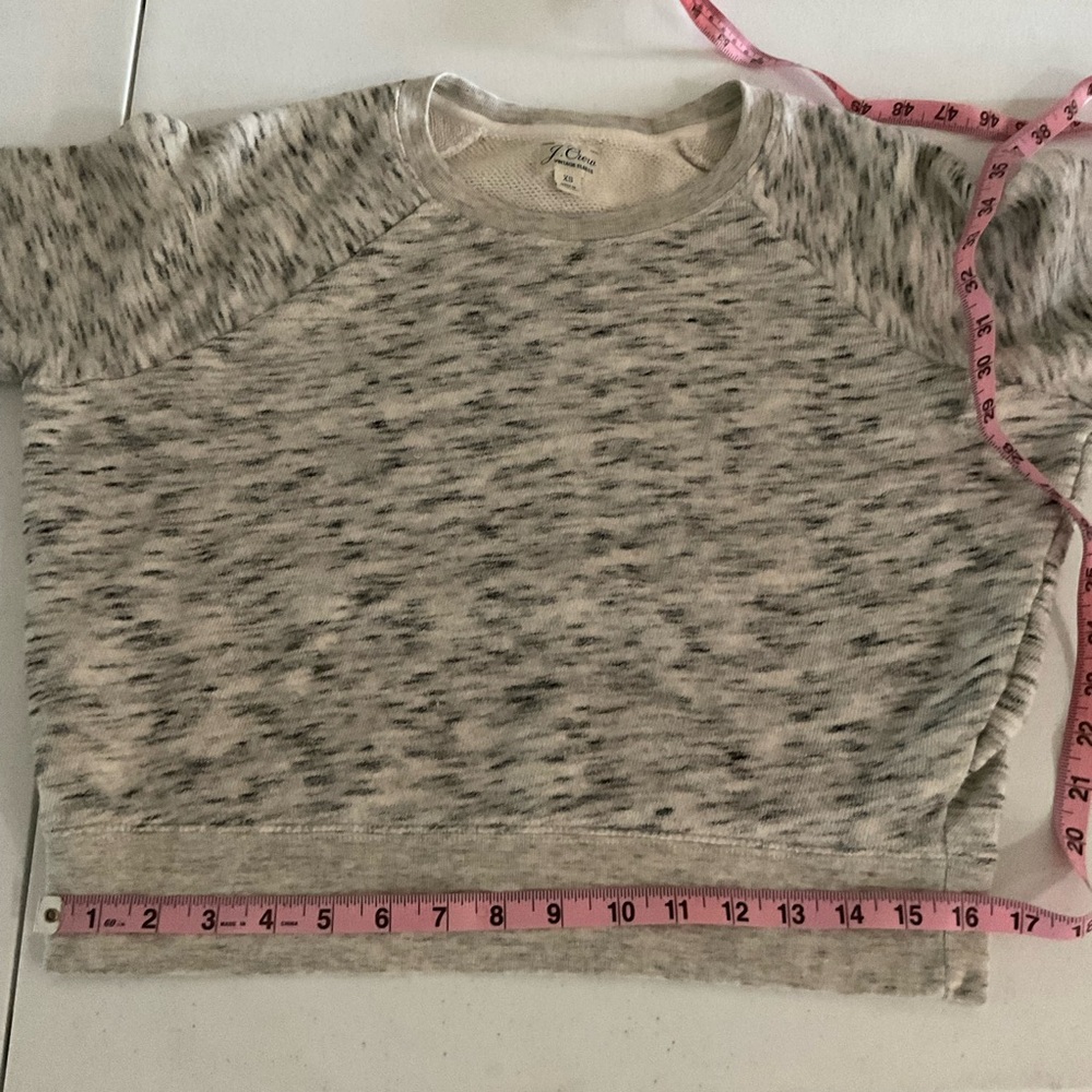J. Crew Vintage Fleece Cotton Sweatshirt Speckled Heather Grey Women’s Size XS - Picture 5 of 10